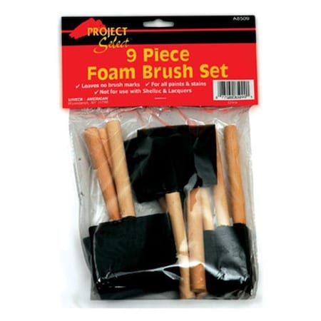 Linzer Linzer A8509 Foam Brush Set; 9 Piece 154162